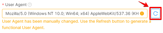 Changed Useragent
