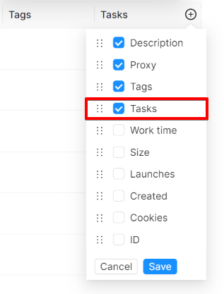 Manage Columns