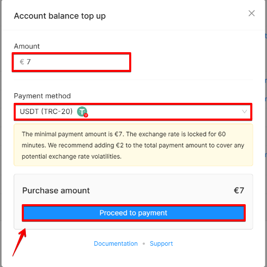 Cryptocurrency payment