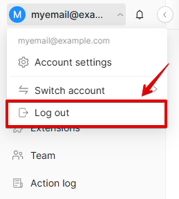 Exit account Exit account