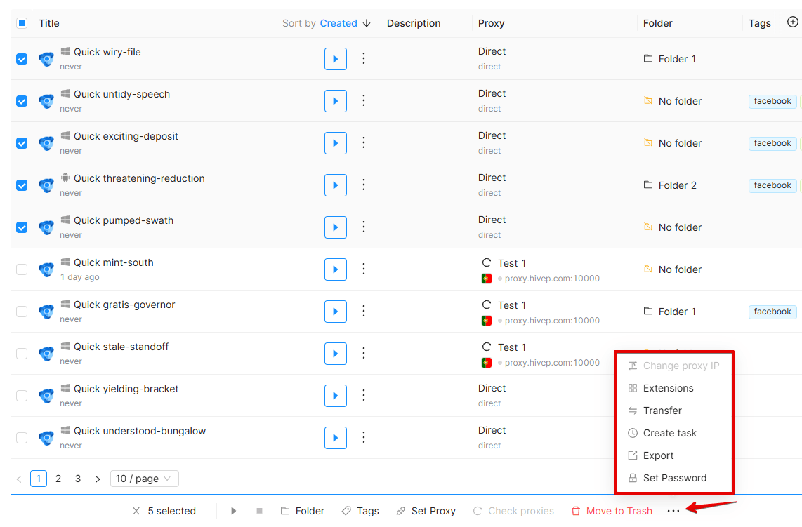 Bulk Actions