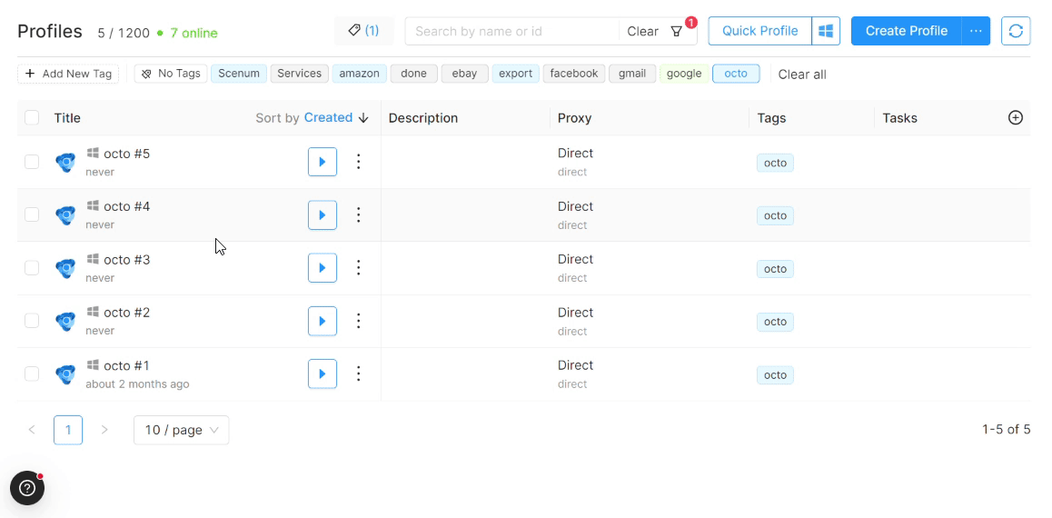 Bulk Transfer Profile