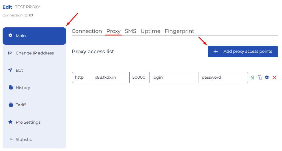 iProxy Proxy Access