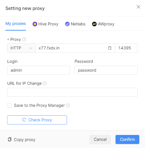 iProxy Data in Octo