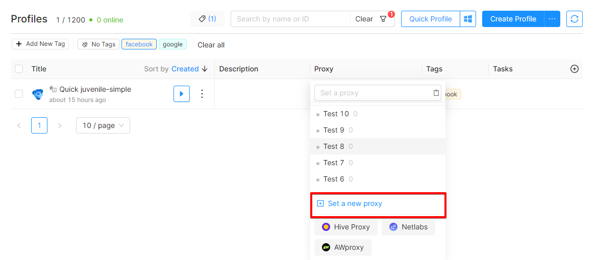New Proxy Adding