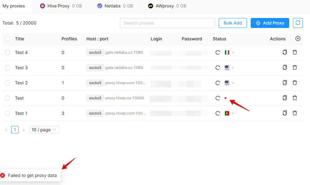 Proxy Status Proxy Status