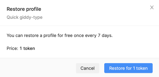 Restore With Tokens Notification