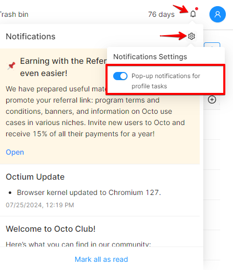 Tasks Notification