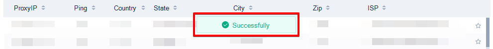 Pia S5 Proxy Success Notification