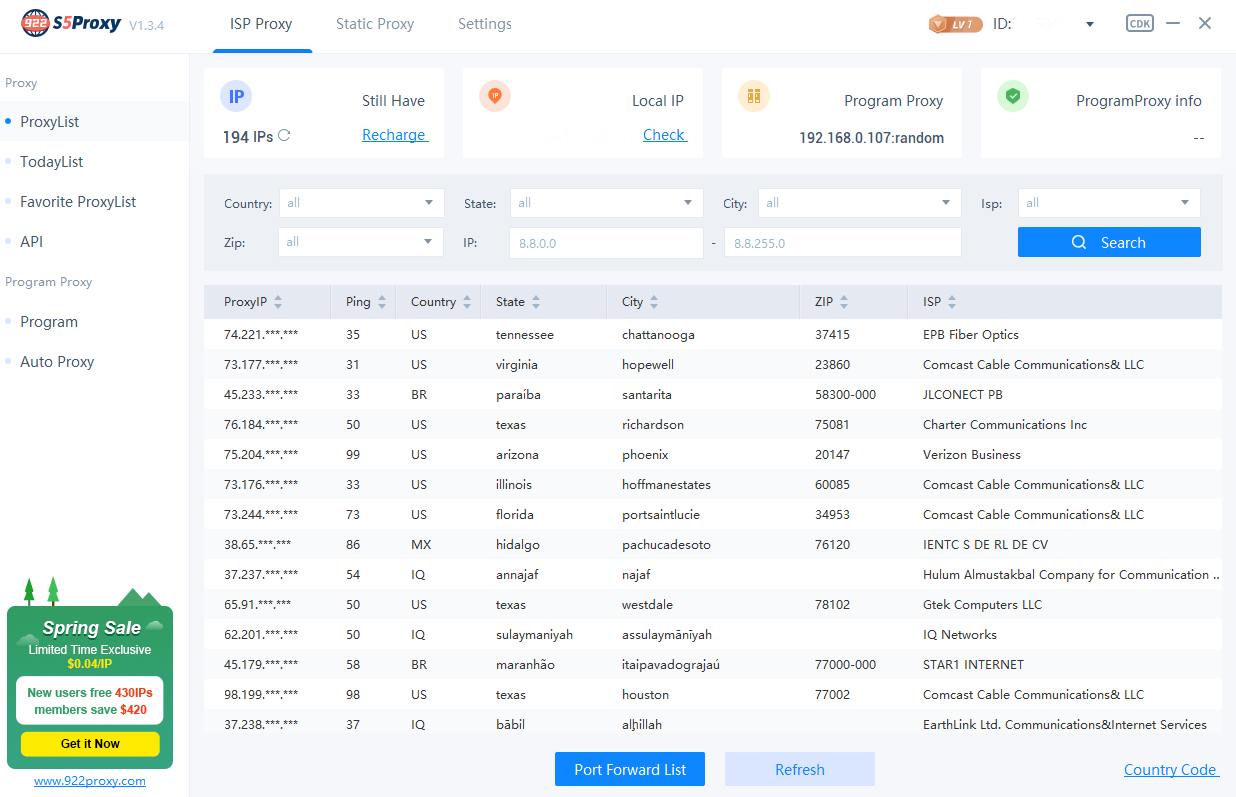 922 S5 Proxy List