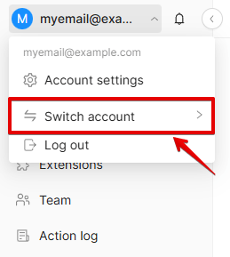 Switch account Switch account
