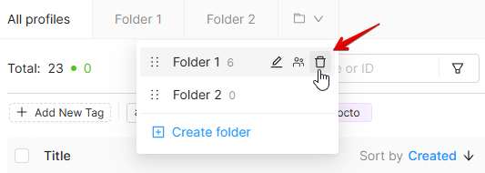 Deleting a folder Deleting a folder