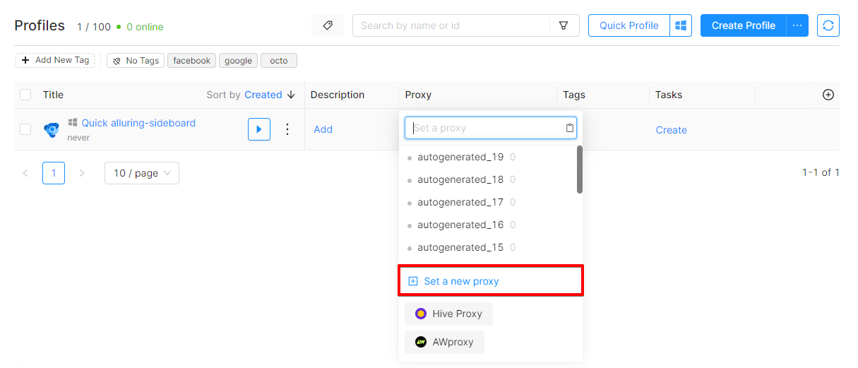 New Proxy Adding