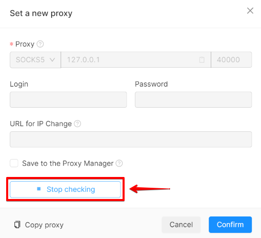 Parar a Verificação de Proxy