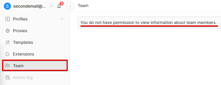 No permission